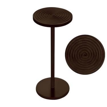 Imagem de Mesa lateral com pedestal, mesa de centro redonda de madeira preta de 26 cm, pedestal de mesa de bebida, pequenas mesas de centro para espaços pequenos, mesas de martini, mesa de coquetel redonda,