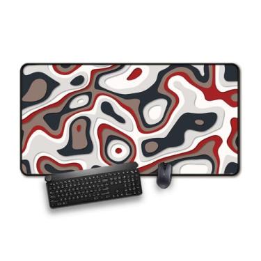 Imagem de Mouse grande para jogos e tapete de mesa com padrão abstrato, tapete de mesa de tamanho estendido, superfície antiderrapante (multicolorido 1, 78,7 x 39,4 cm)