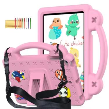 Imagem de Dteck Capa infantil para iPad Mini 5ª geração/iPad Mini 4 3 2 1 7,9 polegadas com suporte/alça, suporte de lápis embutido, desenho animal/carro, capa dura leve à prova de choque com alça de ombro