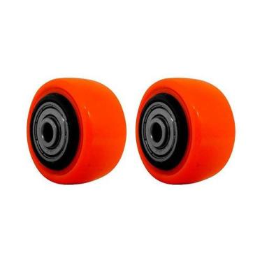 Imagem de Kit 2 un roda pvc laranja 1.5/8 pol 40kg p/ rodízio - AJAX