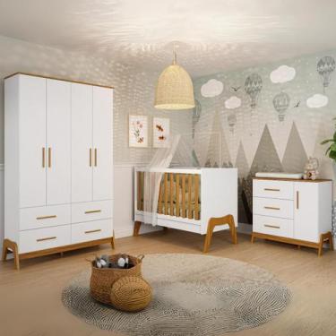 Imagem de Quarto Bebê Completo Berço Americano Guarda Roupas Cômoda - Faura, Ame