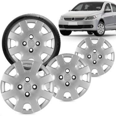 Imagem de Kit 4 Calotas Gol G4 2009 A 2011 Aro 13 Prata Cubo Alto Grid