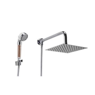 Imagem de Ducha 20x20 cm Inox 304 com Ducha de Mão com Esferas Ionizantes - AMG 