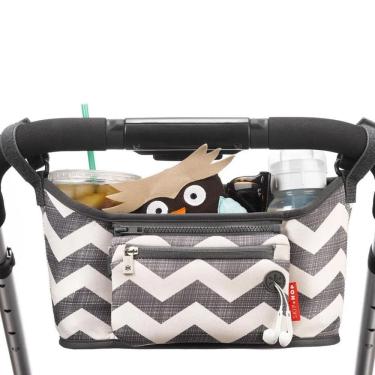 Imagem de Organizador De Carrinho Skip Hop Chevron Branco E Cinza