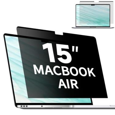 Imagem de Tela de privacidade magnética para MacBook Air de 15 polegadas (2023-2025, M2, M3, M4), protetor de tela de privacidade para laptop fosco removível, filtro de luz azul antirreflexo - antiespião para