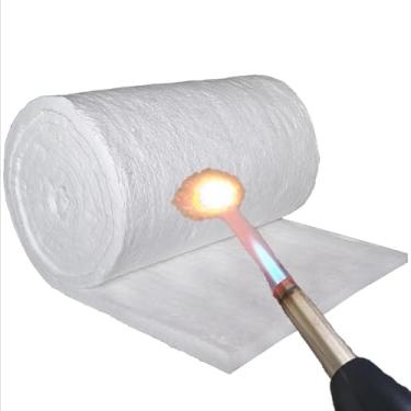 Imagem de Manta De Fibra Cerâmica, Manta Agulhada De Silicato De Alumínio De 30 Mm / 1 Pol., Manta De Algodão De 1260 ° C Para Fogão A Lenha Forja Furce Lareira Forno De Pizza, 1"*24"39"(0.3 * 0.61 * 1m)
