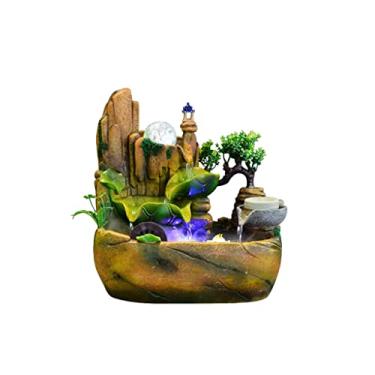 Imagem de Fonte de mesa fonte de mesa chinês retrô alpino água corrente fonte de mesa decoração interior fonte de mesa atomização fonte de escritório fonte decorativa da sorte fonte de mesa