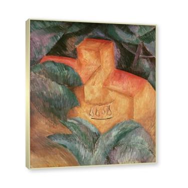 Imagem de NHLDZYH Moldura champanhe. Folhas impressionistas, (bela paisagem 15) de Raoul Dufy, reprodução de quadros, quadros de pinturas famosas, imagem murais quartos. 30x36cm