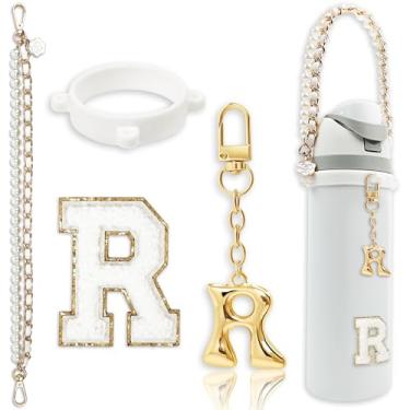 Imagem de BydGxy Conjunto de alças com pingente de letras fofas para garrafa de água Owala 680 g, 947 ml, 1,134 g, Owala Kids, copo de café Owala, Owala FreeSip – Compatível com acessórios Owala e Stanley Cup