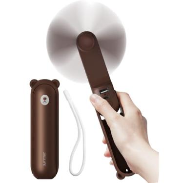 Imagem de JISULIFE Ventilador portátil com Powerbank de 4500 mAh máx. 37 horas de funcionamento, bolso portátil operado por bateria ou ventilador pessoal dobrável alimentado por USB, 3 velocidades, presentes