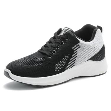 Imagem de Padgene Tênis feminino leve tênis de caminhada esportivo tênis de corrida para mulheres malha respirável academia moda tênis atlético confortável casual, 1063 preto, 38