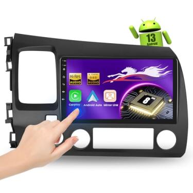 Imagem de Upriding Rádio Android 15 【Qualcomm 8 Core 4 + 64G】 para Honda Civic 2006-2011, tela sensível ao toque, som automotivo de 22 cm com carplay sem fio, Android Auto, GPS/6G WiFi/DSP/Bluetooth/SWC
