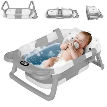 Imagem de Banheira Confort Baby Az135 Com Termometro E Almofada Cinza, Cinza