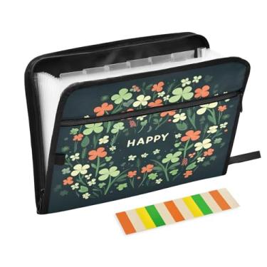 Imagem de Wassud Flores e Felicidade Acordeão Organizador de Arquivos Letra A4 Pasta de Arquivo de Papel Organizador de Documentos com Etiquetas Pasta de Arquivo Expansível 13 Bolsos