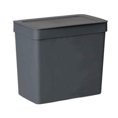 Imagem de Lixeira 3,5 L Com Tampa Cozinha Pia Bancada Chumbo - Paramount Plastic