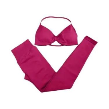 Imagem de Conjunto De Yoga E Fitness Feminino De Verão: Leggings De Cintura Alta