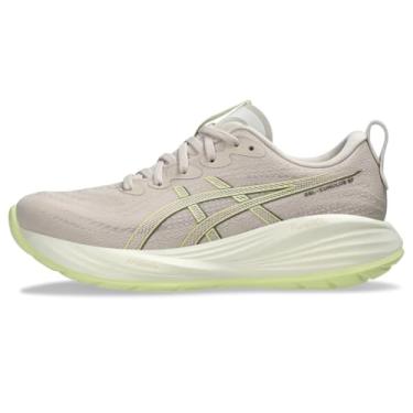 Imagem de ASICS Tênis de corrida feminino Gel-Cumulus 27, Bege mineral/amarelo, 12 Wide