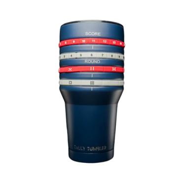 Imagem de Tally Tumbler Yard Game, copo de aço inoxidável, tampa à prova de vazamento de 850 g, isolamento de parede dupla, copo com contador de pontuação usado para rastrear pontuações de jogos e rodadas