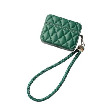 Imagem de Capa de fone de ouvido para AirPods Pro 3, elegante luxo clássico diamante PU superfície para fone de ouvido bolsa de silicone macio, capa protetora para AirPods Pro 3 para fones de ouvido + cordão