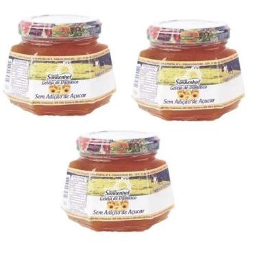 Imagem de Kit com 3 Potes de Geleia Diet de Damasco 270g Fazenda Sonnenhof