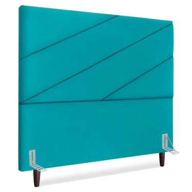 Imagem de Cabeceira Queen 160 Cm Com Frame Cristal Suede Azul Turquesa Artte Azul Turquesa