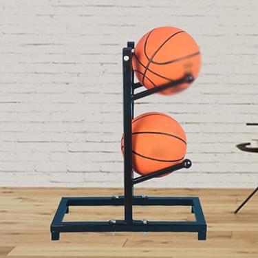 Imagem de ZDJZMGZ Suporte de basquete rack de armazenamento de bolas, rack de armazenamento de garagem rack de bola de exibição de metal adequado para garagem doméstica