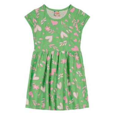 Imagem de Vestido Infantil menina em malha Brandili, Verde, 10