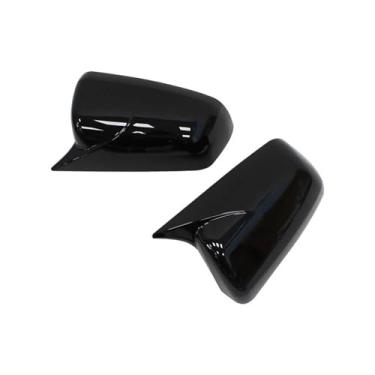 Imagem de Compatível com mitsubishi lancer x 10 ex evo 2008-2016 porta lateral espelho retrovisor capa guarnição adesivo de estilo de carro acessórios peça de automóvel(Gloss Black)