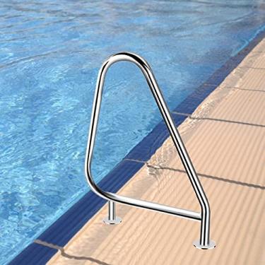 Imagem de KIDYBO Trilhos de piscina, deck de água à prova de ferrugem, trilho de mão de montagem fácil, corrimãos de segurança de piscina de 90 x 56 cm × 31 cm para entrada de piscina no solo