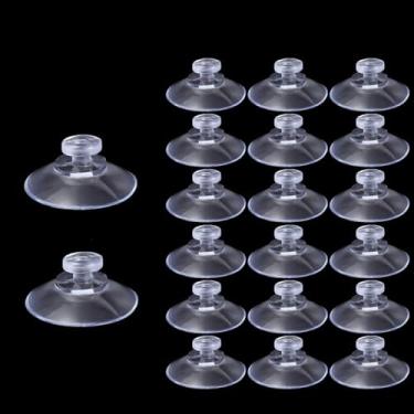 Imagem de Ventosas de PVC transparentes, suportes de sucção adesivos fortes, gancho, almofadas de sucção de carro, cozinha, banheiro, janela, vidro, decoração, 20 peças (5 cm)