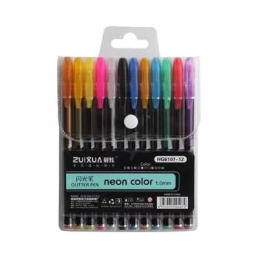 Imagem de Canetas De Gel Com Glitter Metálico, Conjunto De 12/24 Peças Para Esco