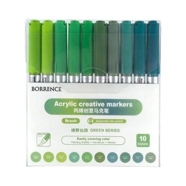 Imagem de Conjunto De Marcadores De Tinta Acrílica Com 10 Cores E Sistema De Con