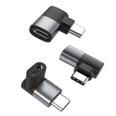 Imagem de Adaptador USB C Basesailor, ângulo reto de 90 graus, tipo C, 40 Gbps