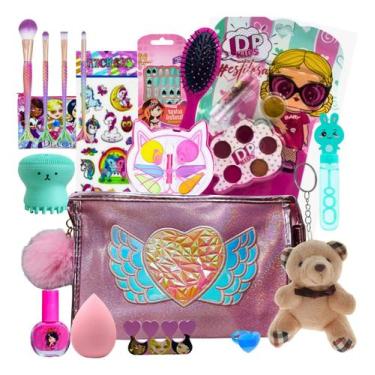 Imagem de Kit De Maquiagem Infantil Batom Sombra Colorido Diversão - nova avenid