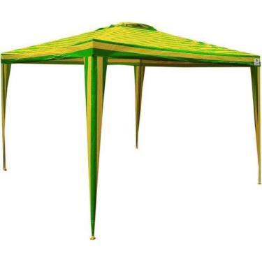 Imagem de Tenda Gazebo Listr. 3,00 X 3,00 m Verde/Amarela - Bel Lazer