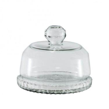 Imagem de Queijeira Vidro Base Decorada Veneza Pequena 14Cm - Mistral