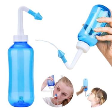 Imagem de Higienizador Irrigador Nasal Lavagem de Nariz Ducha 2 Bicos Adultos Crianças 300ml