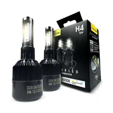 Imagem de Kit Lâmpada Automotiva Branca Led Chip Csp Flip H4 12V 6000K - Code