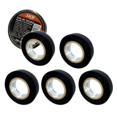 Imagem de Kit 5 Fita Isolante Tecido 10M Chicote Elétrico Autocolante - DNI