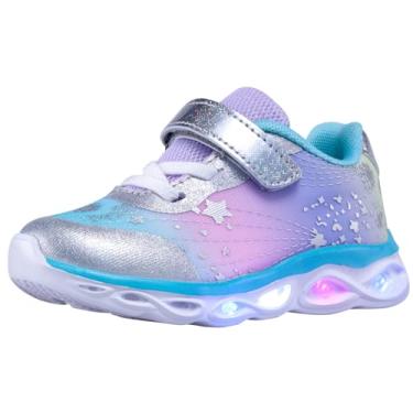 Imagem de COODO Tênis infantil para meninos e meninas com luzes de LED, Azul gelo, 6 Toddler