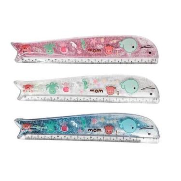 Imagem de Régua Baleia com Movimento de Glitter - 20 cm, 2 reguas