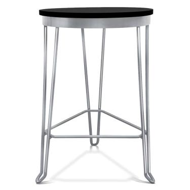 Imagem de Banqueta Banco Baixo Guatemala Estilo Industrial Prata/Preto