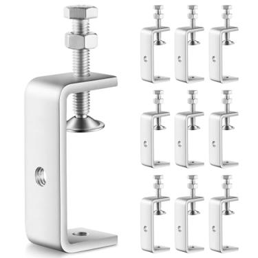Imagem de 10 peças de aço inoxidável 304 braçadeira C mini braçadeira de tigre de 2,5 cm braçadeiras em U de metal resistente com abertura de mandíbula larga estável para montagem de metal trabalho em madeira
