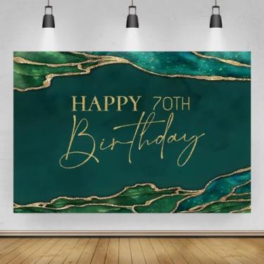 Imagem de DORCEV 3 x 2,4 m, mármore, verde esmeralda, feliz aniversário de 70 anos, decoração de festa de aniversário, textura de mármore verde esmeralda, mulheres, feliz aniversário de 70 anos, suprimentos de