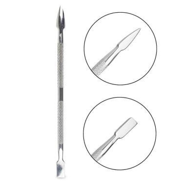 Imagem de Espátula Duas Pontas Arredondada E Fina Podologia Aço Inox
