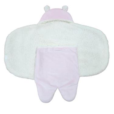 Imagem de Saco de Bebê Para Dormir Sherpa Carneirinho Microfibra Rosa e Azul - M