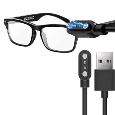 Imagem de Lamshaw Compatível com carregador de óculos inteligentes CatXQ, carregador de substituição magnético compatível com óculos inteligentes CatXQ KY (preto)