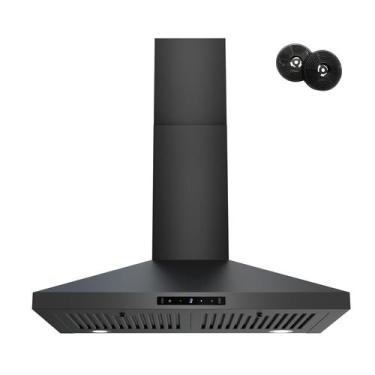Imagem de Range Hood FIREGAS Black 76cm 450m³/h Suporte de parede conduzido/sem 