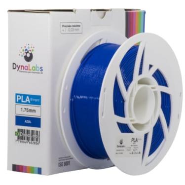 Imagem de Filamento Impressora 3d Pla Dynalabs 1.75mm 1kg Cor Azul