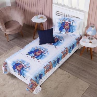 Imagem de Colcha Cobre Leito Infantil Solteiro Menino Menina Personagens + Capa 